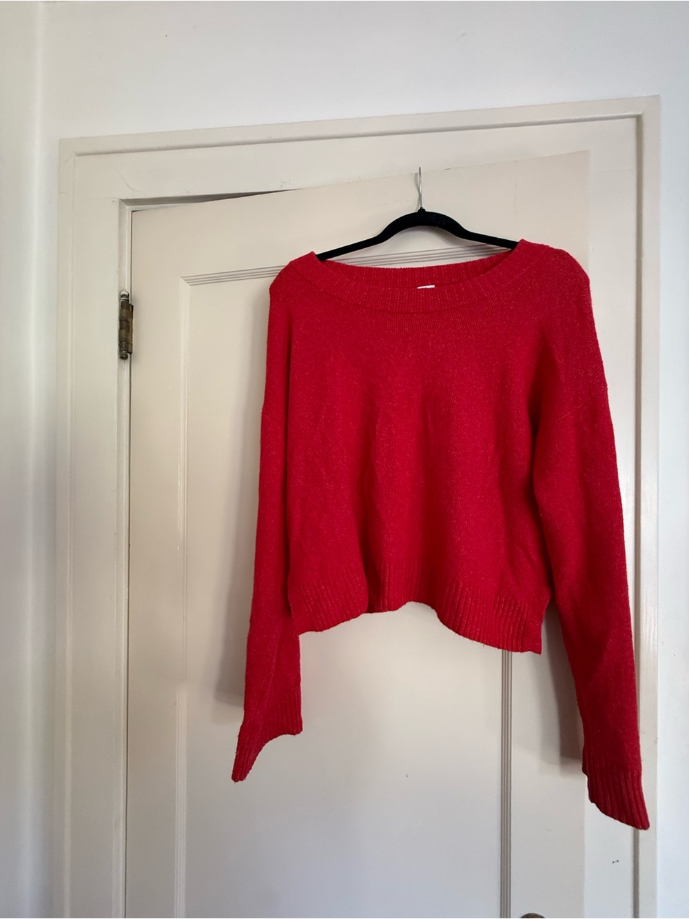 Abound Red Cropped Crewneck Sweater